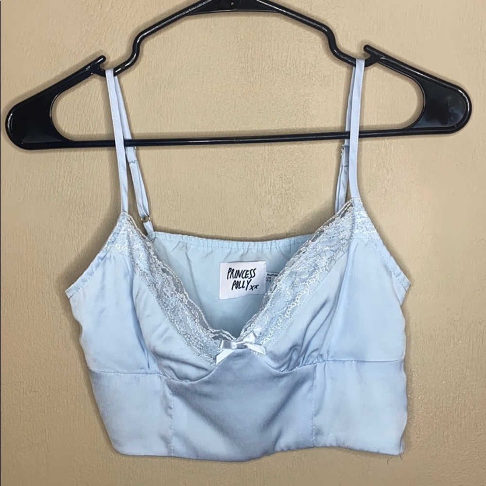 SOLD Princess Polly Blue Crop Top Sz 6